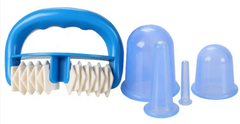 Roller massager with cupping devices