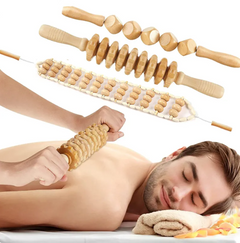 Wooden Anti-Cellulite Massage Roller Set (Multiple Options)