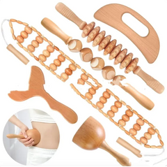 Wooden Anti-Cellulite Massage Roller Set (Multiple Options)