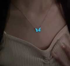Blue Luminous Smart Butterfly Necklace 0r Bracelet
