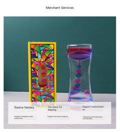 Retro Dual Color Liquid Acrylic Hourglass Timer Decor