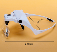 LED Magnifying Glass with Headband and 5 lens strengths