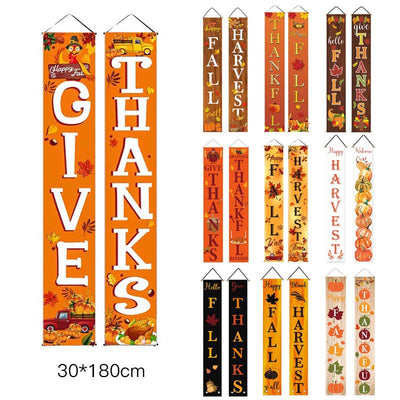 Autumn Thanksgiving Banner Custom Fall Door Decoration