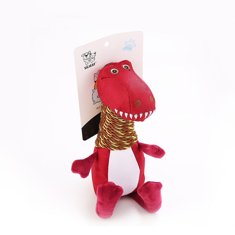 Plush Dinosaur Dog Toy with Sound