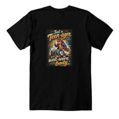"Teen-Ager in a Well Worn Body" Men's Back Print T-shirt