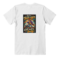 "Teen-Ager in a Well Worn Body" Men's Back Print T-shirt