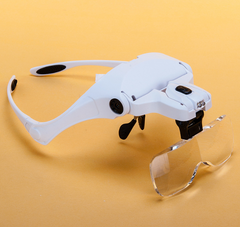 LED Magnifying Glass with Headband and 5 lens strengths