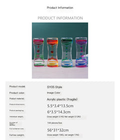Retro Dual Color Liquid Acrylic Hourglass Timer Decor