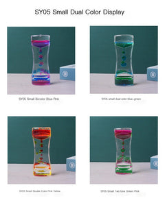 Retro Dual Color Liquid Acrylic Hourglass Timer Decor